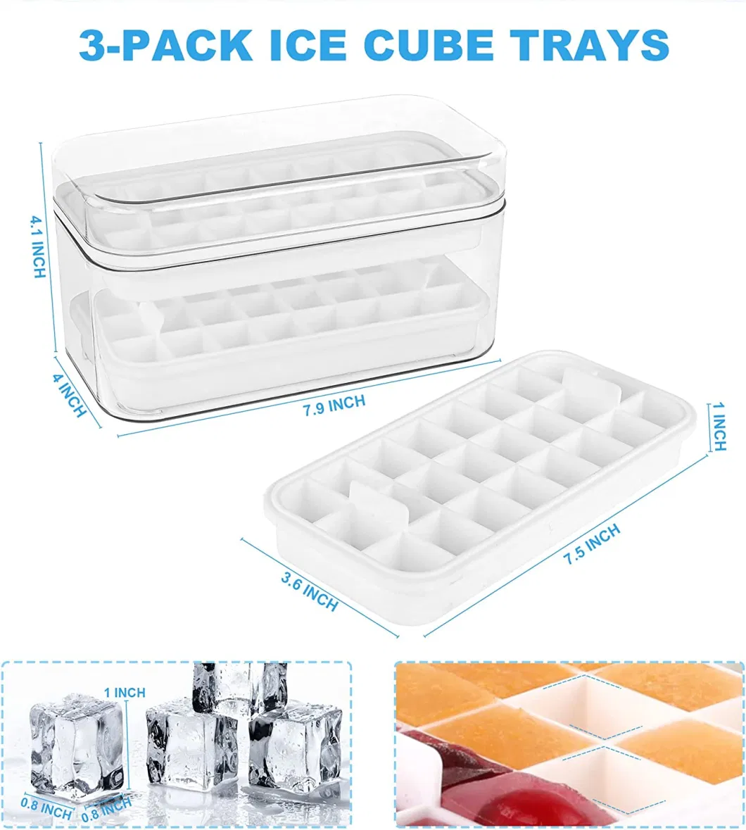 Ice Cube Trays with Lid and Ice Storage Bin