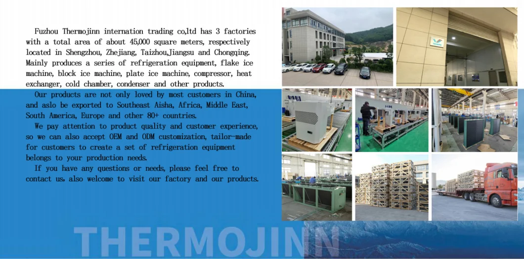 Thermojinn 1-40 Ton/ 24hours Commercial Industrial Flake /Tube/Block Cube Ice Making Machine for Food Processing and Fishery