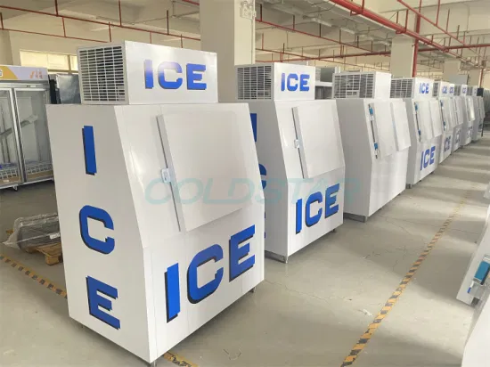 Bac de stockage de glace à porte simple extérieur pour marchand de glace