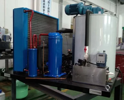 Machine commerciale de fabrication de glace de flocon d'eau de mer de saumure d'acier inoxydable 2t/24h